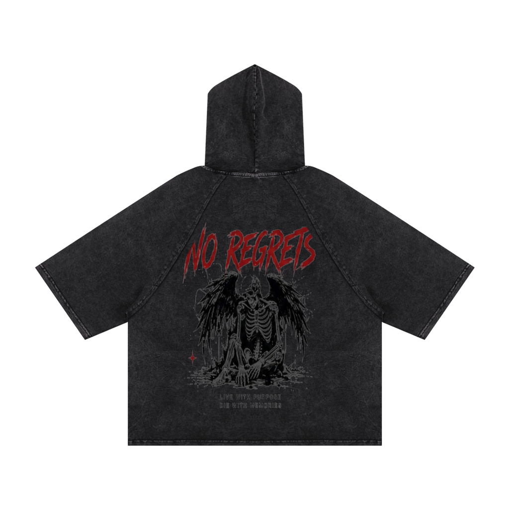 Snow Washed Hooded Boxy T-Shirt