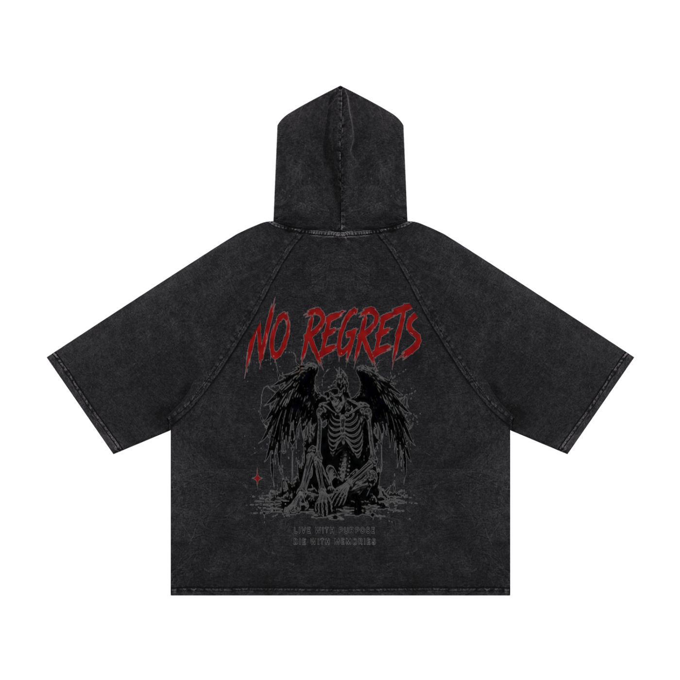 Snow Washed Hooded Boxy T-Shirt