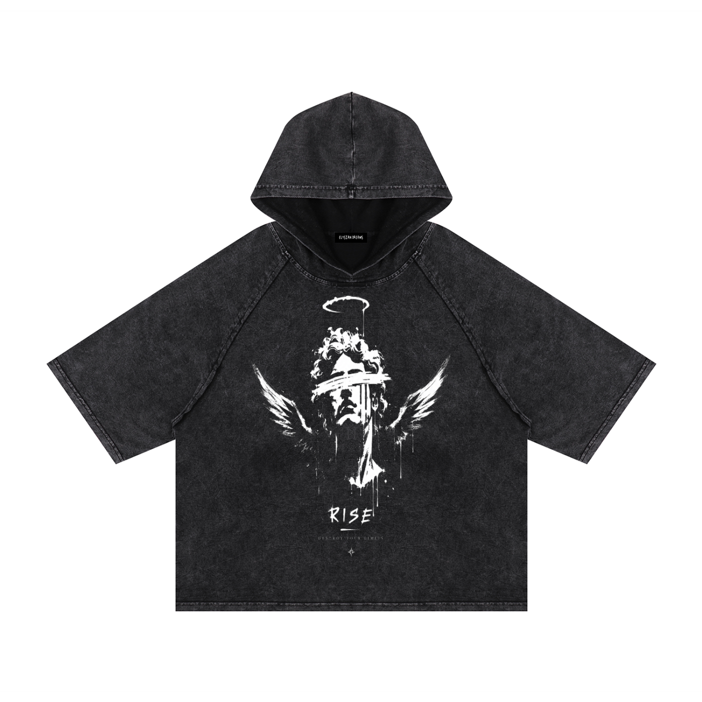 Snow Washed Hooded Boxy T-Shirt