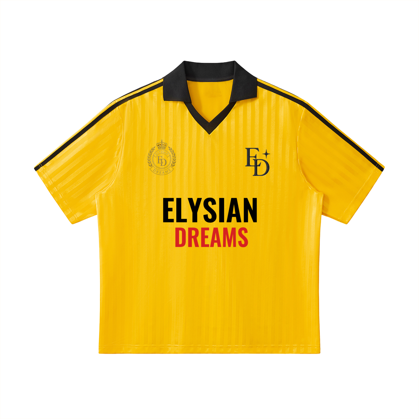 Contrast Collar Striped Soccer Jersey
