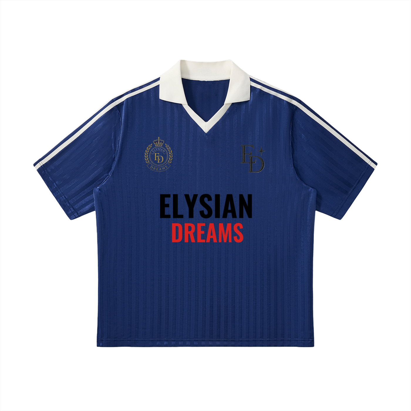 Contrast Collar Striped Soccer Jersey