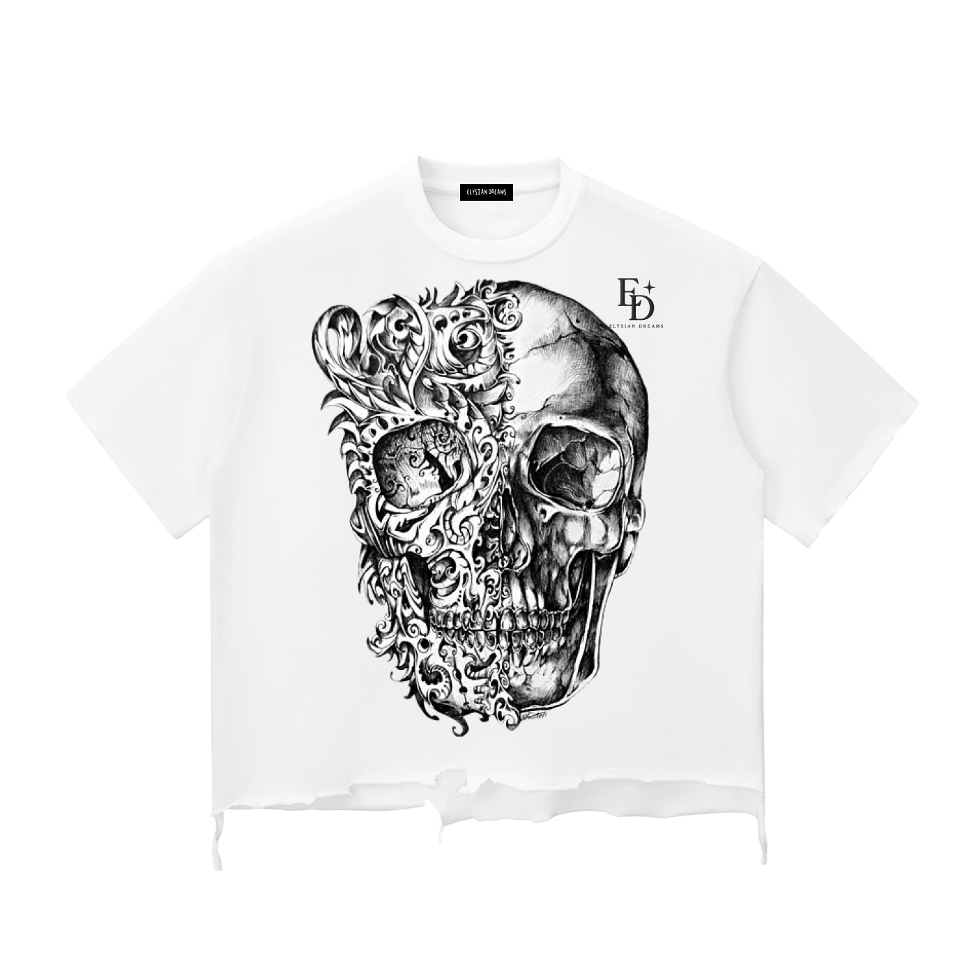 Snow Wash Raw-Hem Boxy T-shirt