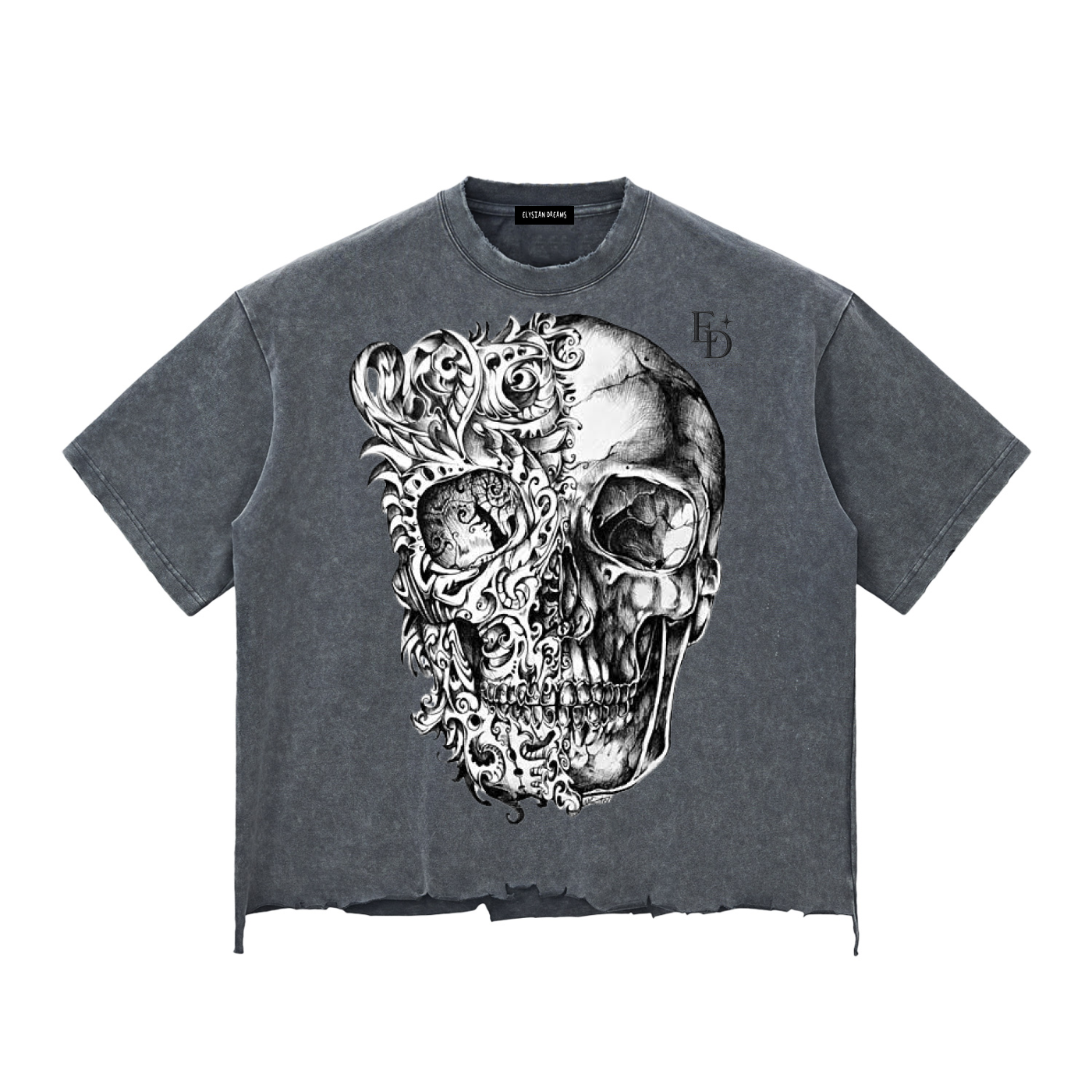 Snow Wash Raw-Hem Boxy T-shirt