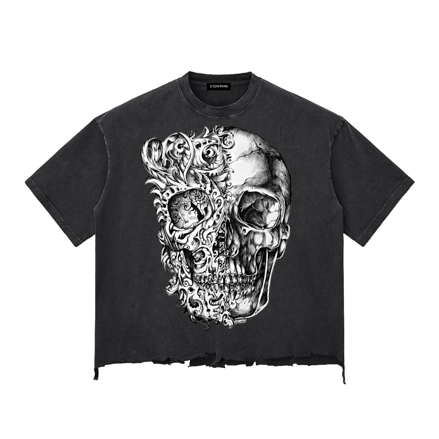 Snow Wash Raw-Hem Boxy T-shirt